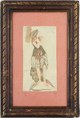 Данько Елена Яковлевна. Эскиз росписи для фарфоровой модели Т.П. Карсавиной в балете «Жар-птица» И.Ф. Стравинского, («Русские сезоны», постановка М.М. Фокина, премьера состоялась 25.06.1910) 